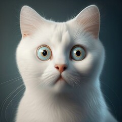 Face of a scared cat, Generative AI