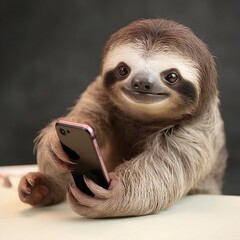 Sloth smiling, Generative AI