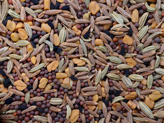 Panch phoron (Indian Five Spice Blend) Eastern India and Bangladesh and consists of the following seeds: Cumin, Brown Mustard, Fenugreek, Nigella and Fennel.