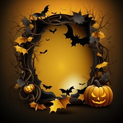 Halloween background with copy space. Generative Ai