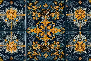 Portuguese tiles, seamless pattern. Generative Ai