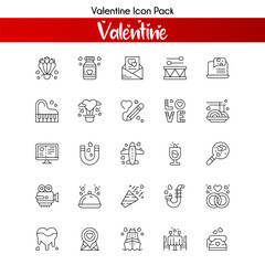 Fototapeta premium A set pack of Love icons set. The collection includes for mobile app. web design. in a moment of celebration. Valentine's Day.