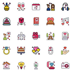 Set of friendship icons. Vector Illustration