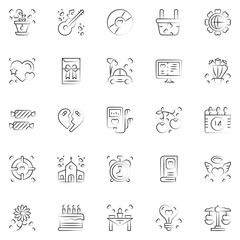 Set of love Icons. Line art Vector illustration.