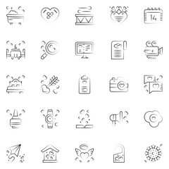 Valentine icon pack including girl. couple. movie. women. love.