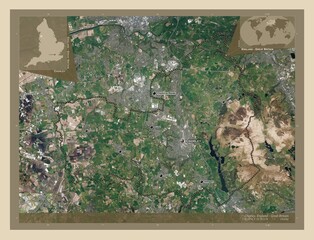 Chorley, England - Great Britain. High-res satellite. Labelled points of cities