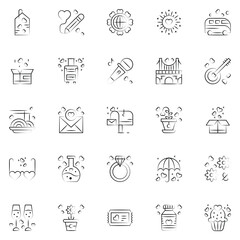 wedding icon pack. marrying. ceremony icons.Vector illustration.