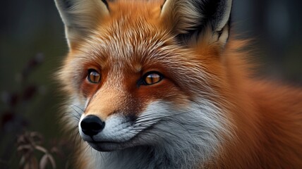 Obraz premium red fox eyes generative ai