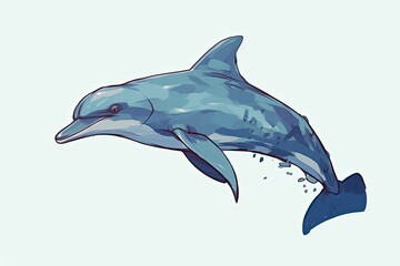Fototapeta premium playful dolphin leaping out of the ocean waves. Generative AI