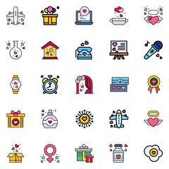 Wedding celebration icons collection. UI icon set.