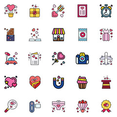 Valentine icon pack including girl. couple. movie. women. love.