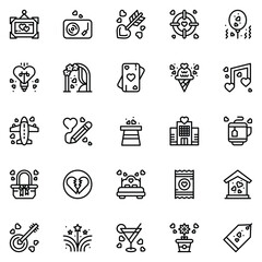 A set pack of Love icons set. The collection includes for mobile app. web design. in a moment of celebration. Valentine's Day.