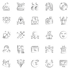 A set pack of Love icons set. The collection includes for mobile app. web design. in a moment of celebration. Valentine's Day.