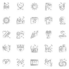 Set of wedding icons. web icons bundle. vector illustration.