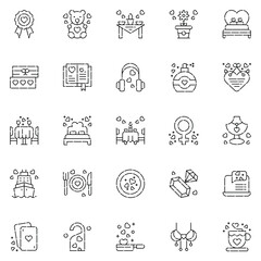 A set pack of Love icons set. The collection includes for mobile app. web design. in a moment of celebration. Valentine's Day.