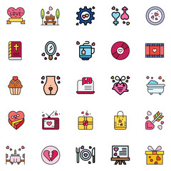 Love icons pack. Love symbols collection. Graphic icons element.