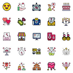Set of wedding icons. web icons bundle. vector illustration.