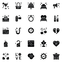A set pack of Love icons set. The collection includes for mobile app. web design. in a moment of celebration. Valentine's Day.