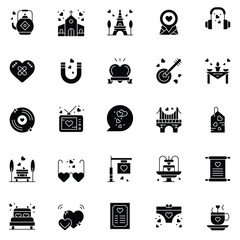 Set of wedding icons. web icons bundle. vector illustration.