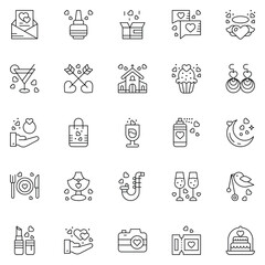 wedding icon pack. marrying. ceremony icons.Vector illustration.