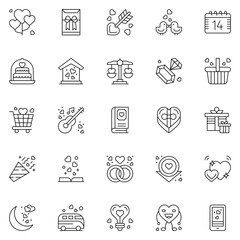 Set of wedding icons. web icons bundle. vector illustration.