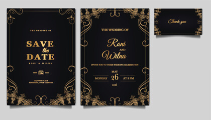 luxury elegant wedding invitation card set