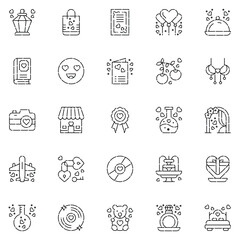Set of wedding icons. web icons bundle. vector illustration.