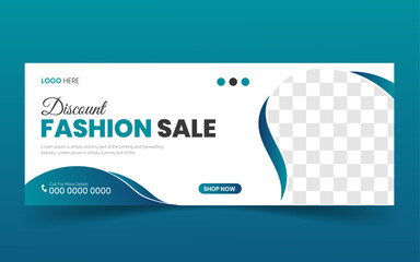 Fashion sales social media banner or web banner template	
