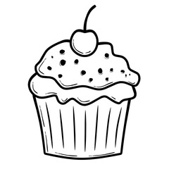 Sketch illustration of a cupcake