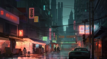 Fototapeta premium Tokyo Gaming Art Game Environments Background