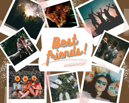 Retro Friends Photo Collage - 1