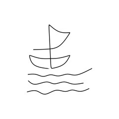sailing boat line art