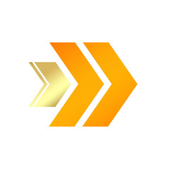 orange arrow and gold