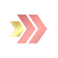 pink arrow and gold
