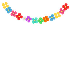 multi colored flower party flag