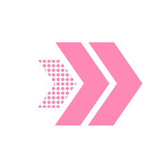 pink arrow dot