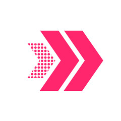 pink arrow dot