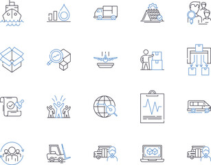 Courier services outline icons collection. Courier, Services, Delivery, Shipping, Logistics, Mail, Packaging vector and illustration concept set. Transport, Freight, Express linear signs