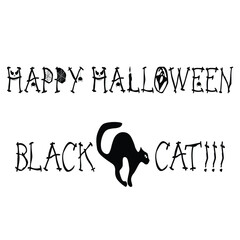 Happy Halloween black cat