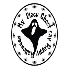 happy Halloween black ghost
