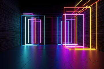 neon neon contemporary abstract backdrop. Generative AI