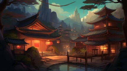 Samurai Gaming Art Game Environments Background