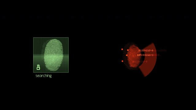 A set of 2 animated fingerprint data elements. The elements come with and without alpha channel and are 4k 24p.
