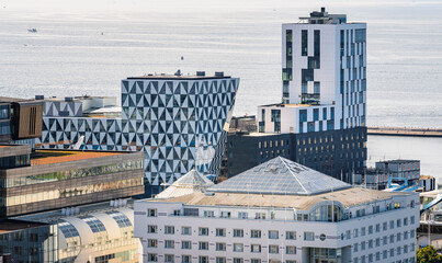 New modern architecture in downtown Helsingborg, Sweden.