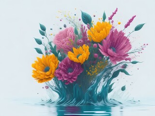 Fototapeta na wymiar bouquet of flowers in vase generated Ai