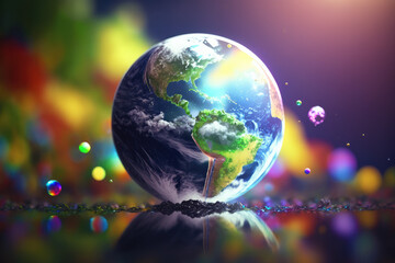 Beautiful World Environment and earth day Generative Ai