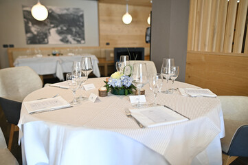  Table set for an event party or wedding reception.