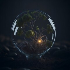 Life inside a bulb lamp, Generative AI