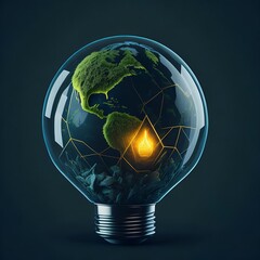 Life inside a bulb lamp, Generative AI