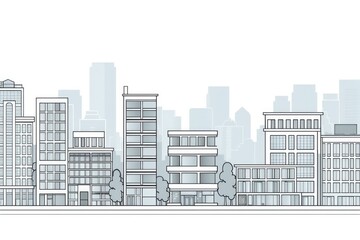 cityscape with skyscrapers and urban architecture. Generative AI
